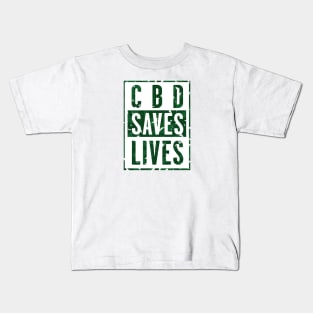 CBD Saves Lives Green Leaves Kids T-Shirt